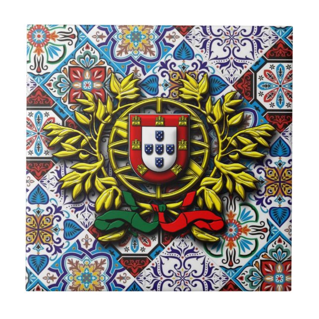Portugisiska mönster  kakelplatta (Framsidan)