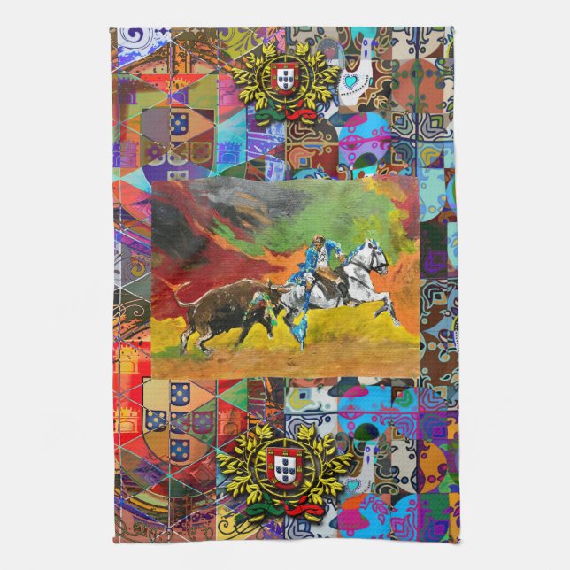 Portugisiska mönster kökshandduk (Vertikal)