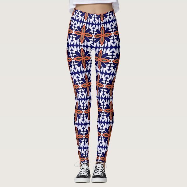 Portugisiska mönster leggings (Framsida)
