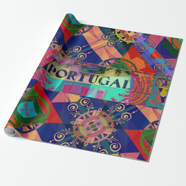Portugisiska mönster presentpapper (Utrullad)