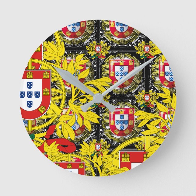 Portugisiska mönster  rund klocka (Framsida)
