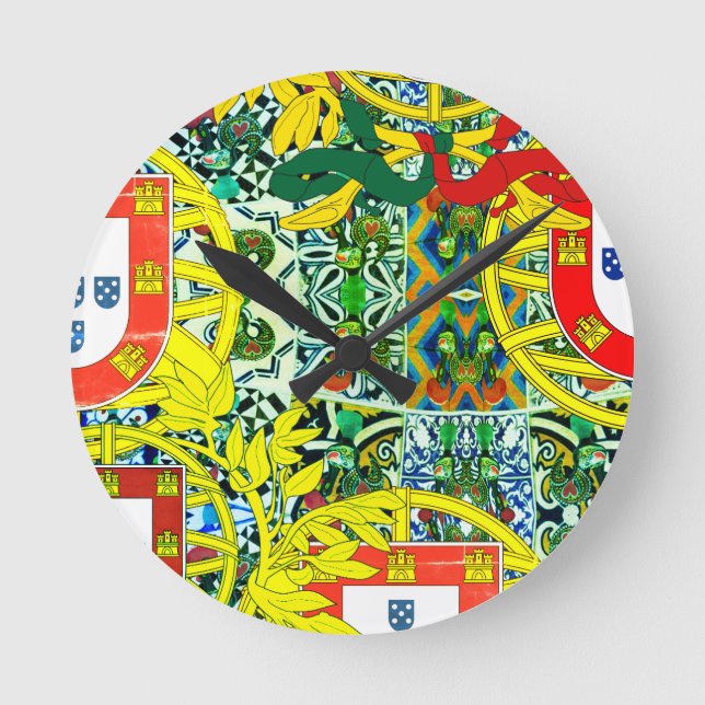 Portugisiska mönster rund klocka (Framsida)