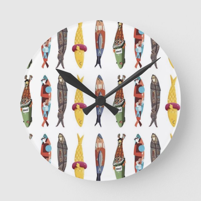 Portugisiska mönster rund klocka (Framsida)