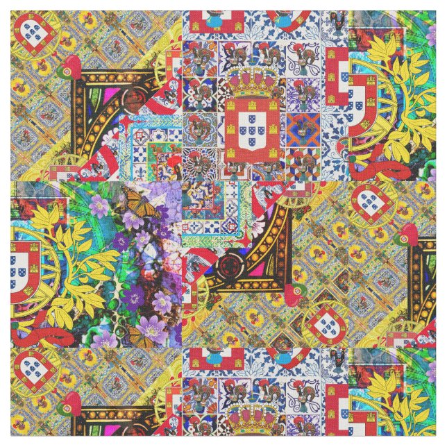 Portugisiska mönster tyg (Närbild)