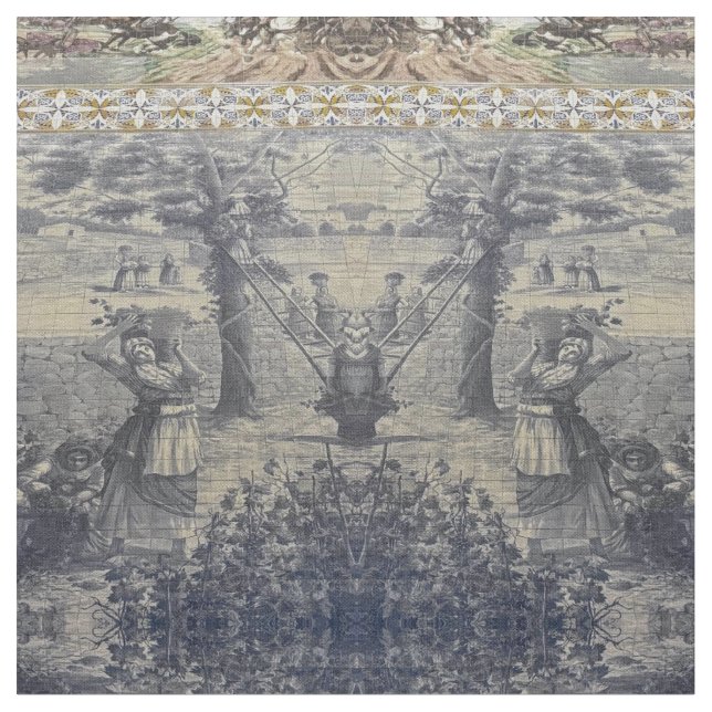 Portugisiska mönster tyg (Närbild)