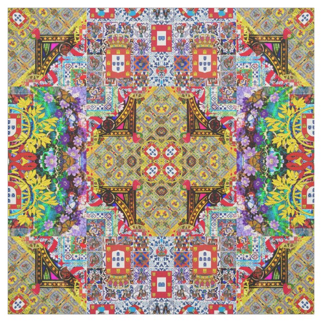 Portugisiska mönster tyg (Provkarta)