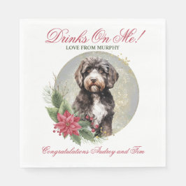 Portugisiska napkins Vatten Hund med foto Pappersservett