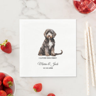 Portugisiska Napkins Vatten Hund med foto Pappersservett