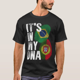 Portugisiska och brasilianska Mix DNA-Flagga T Shirt