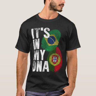 Portugisiska och brasilianska Mix DNA-Flagga T Shirt