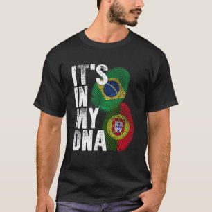 Portugisiska och brasilianska Mix DNA-Flagga T Shirt