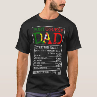 Portugisiska Pappa Nutrition Facts Funny Portugal T Shirt