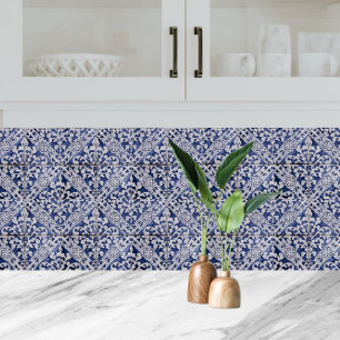 Portugisiska plattor - Azulejo Blue and White Blom Kakelplatta