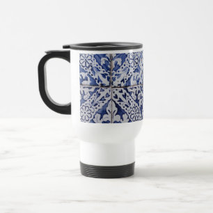 Portugisiska plattor - Azulejo Blue and White Blom Resemugg