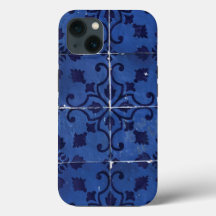 Portugisiska plattor - Azulejo Blue Blommigt Löv D