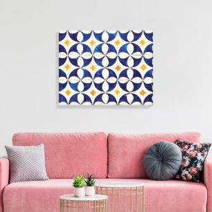 Portugisiska plattor - Azulejo Mönster Design Canvastryck