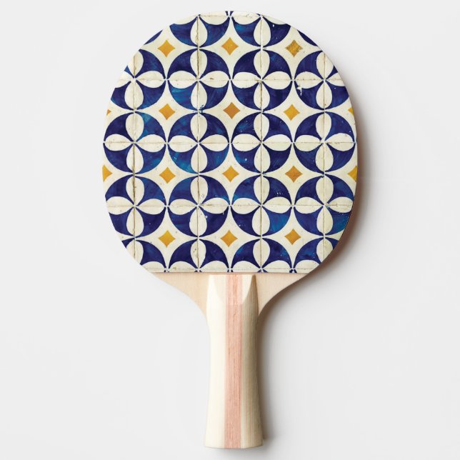 Portugisiska plattor - Azulejo Mönster Design Pingisracket (Framsidan)