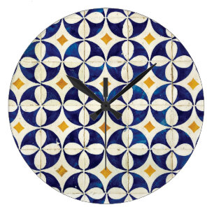 Portugisiska plattor - Azulejo Mönster Design Stor Klocka