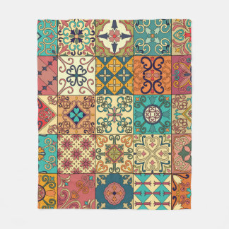 Portugisiska plattor: Azulejo stil sömlös mönster. Fleecefilt