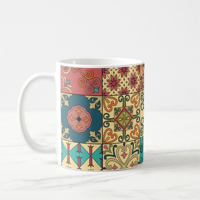 Portugisiska plattor: Azulejo stil sömlös mönster. Kaffemugg (Vänster)
