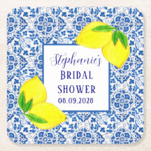 Portugisiska plattor Citron Medelhavet Bröllsdusch