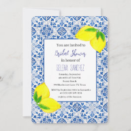 Portugisiska plattor Lemons Watercolor-Möhippa Inbjudningar