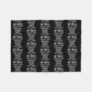 Portugisiska Podengo Pequeno Gift Sip Coffee Pet M Fleecefilt