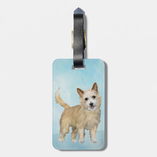 Portugisiska Podengo Pequeno Painting - Original A Bagagebricka (Baksidan Lodrät)