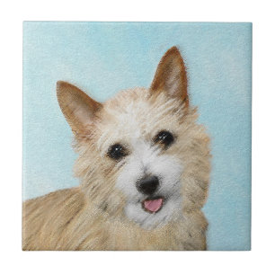 Portugisiska Podengo Pequeno Painting - Original A Kakelplatta