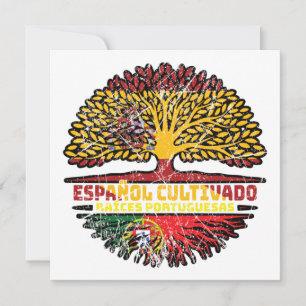 Portugisiska Portugal Spanien, Träd, Flagga Kort