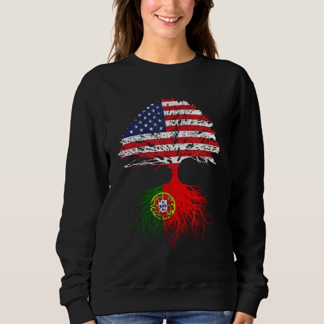 Portugisiska roots American Grown Portugal Flagga  T Shirt (Framsida)