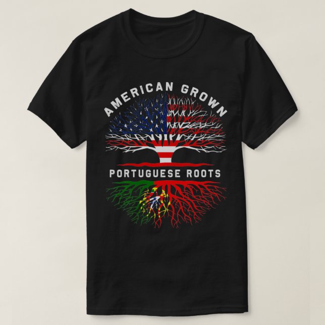 Portugisiska roots American Grown Träd Family Heri T Shirt (Design framsida)