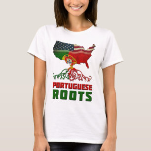 Portugisiska rötter USA flagga kulturarv Tee Shirt