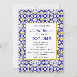 Portugisiska rutor Blommigt Möhippa för vattenfärg Inbjudningar