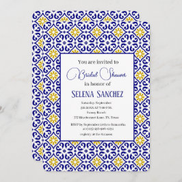 Portugisiska rutor Blommigt Möhippa för vattenfärg Inbjudningar