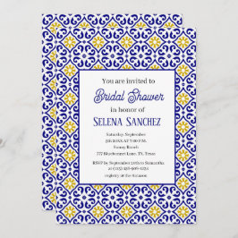 Portugisiska rutor Blommigt Möhippa för vattenfärg Inbjudningar