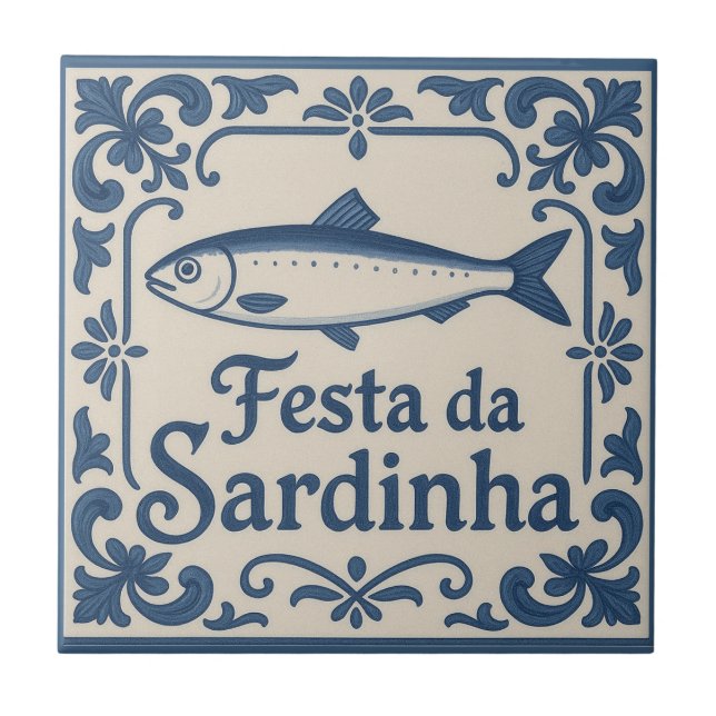 Portugisiska sardin - kakelplatta (Framsidan)