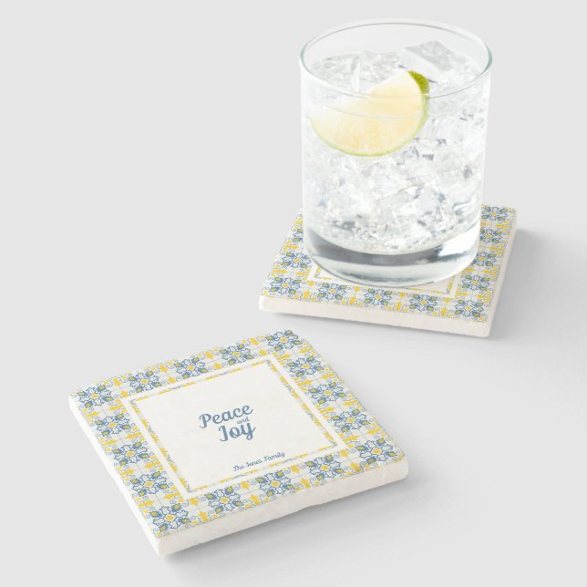 Portugisiska söt-plattor ram för familjejul stenunderlägg (Sidan)