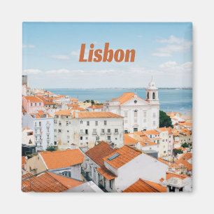 Portugisiska strandstränderna i Lissabon (Röda T Magnet