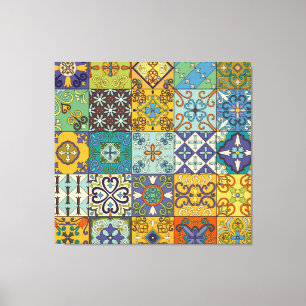 Portugisiska Talavera Tile Design Canvastryck