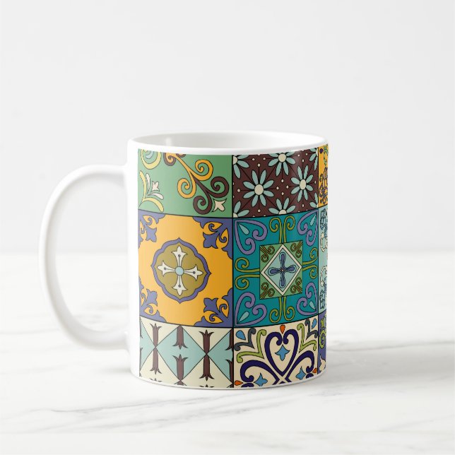 Portugisiska Talavera Tile Design Kaffemugg (Vänster)