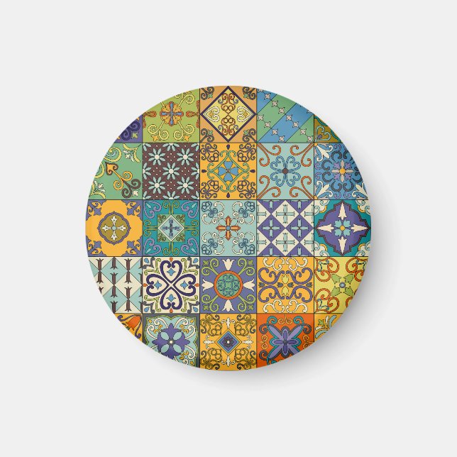 Portugisiska Talavera Tile Design Magnet (Framsidan)