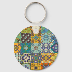 Portugisiska Talavera Tile Design Nyckelring