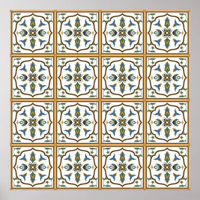 Portugisiska Tile Mönster - Azulejos i Portugal Poster (Framsidan)