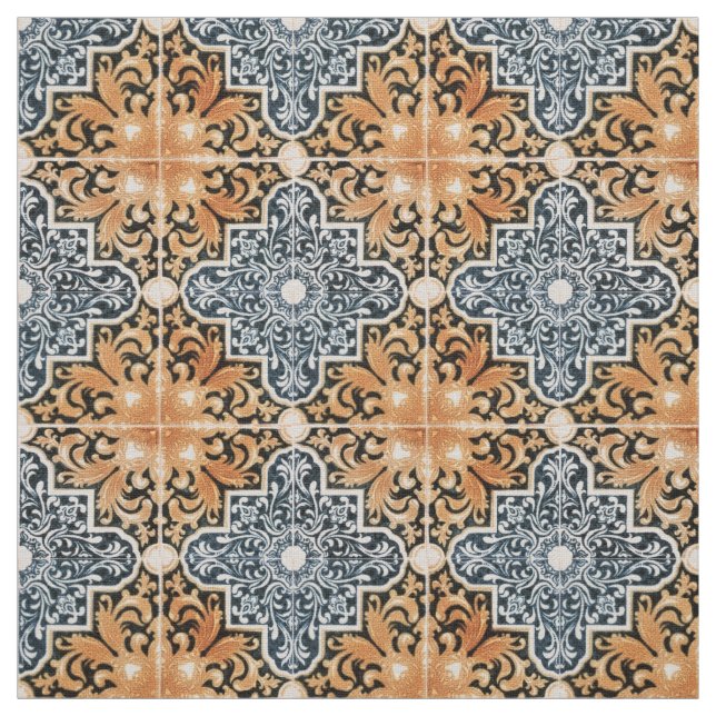 Portugisiska Tile Mönster Fabric Tyg (Prov)