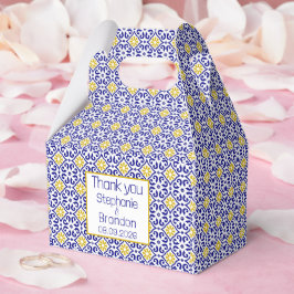 Portugisiska Tiles Blue Mediterranean Bröllop Presentaskar