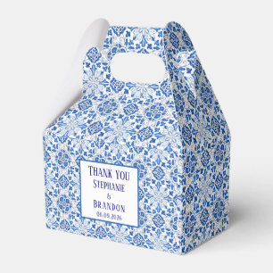 Portugisiska Tiles Blue Mediterranean Bröllop Presentaskar