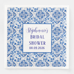 Portugisiska Tiles Blue Mediterranean Möhippa Pappersservett