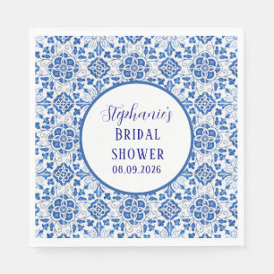 Portugisiska Tiles Blue Mediterranean Möhippa Pappersservett