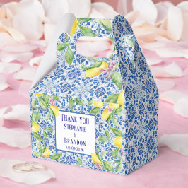 Portugisiska Tiles Lemons Mediterranean Bröllop Presentaskar